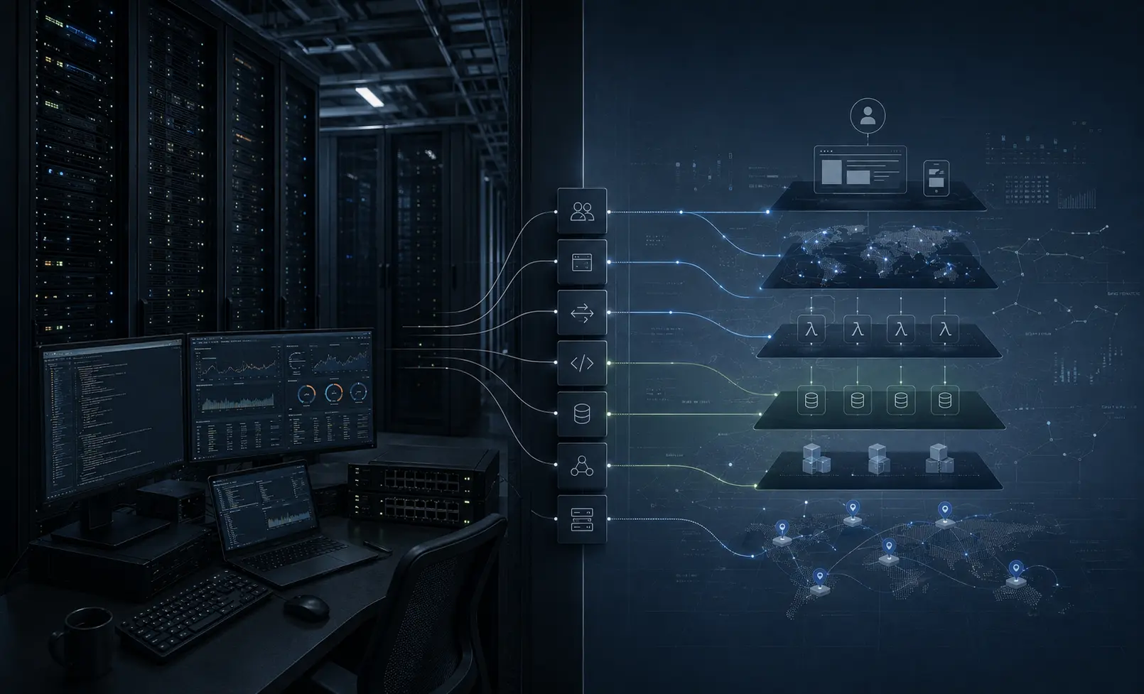 Ilustracja wpisu o Linux VPS i serverless